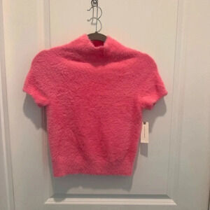 Maeve Eyelash Mock-Neck Sweater Tee Anthropologie Y2K MSRP $98